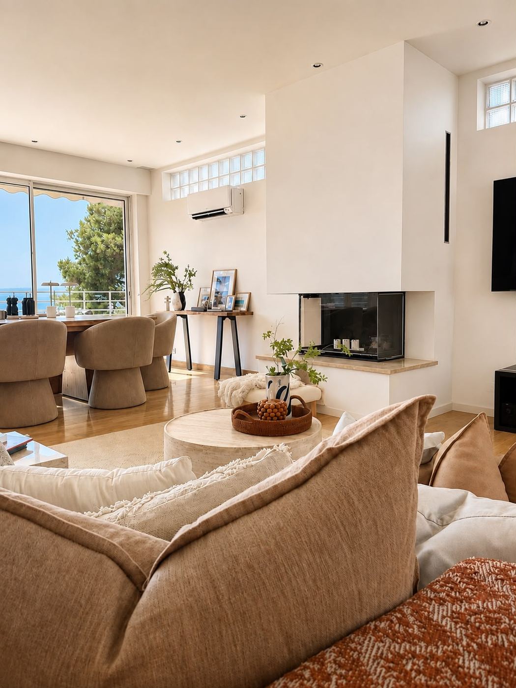 Wohnzimmer mit Kamin